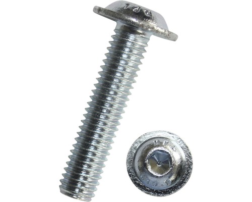 Halbrundkopfschraube m. Innensechskant ISO 7380-2 M4x12 mm galv. verzinkt getempert, 500 Stück Halbrundkopfschraube m. Innensechskant ISO 7380-2 M4x12 mm galv. verzinkt getempert, 500 Stück