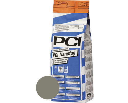 PCI Nanofug® Variabler Flexfugenmörtel für Steingut- und Steinzeugbeläge zementgrau 15 kg