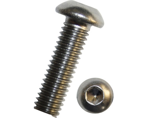 Halbrundkopfschraube ISO 7380-1 M4x12 mm, Edelstahl A2 Linsenkopfschraube mit Innensechskant