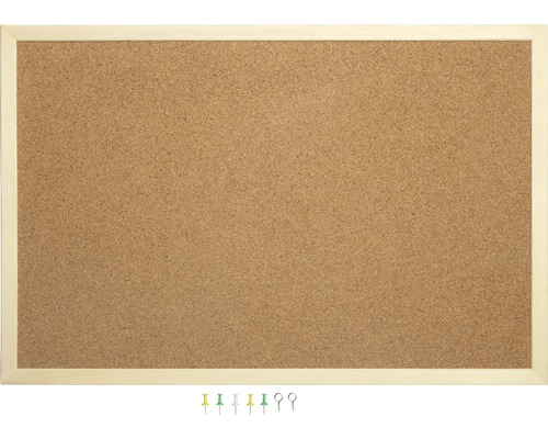 MEETMATE Kork-Pinnwand 40x60 Cm – Doppelseitig, Mit Holzrahmen, Inkl. 6 Nadeln, Für Zuhause & Büro