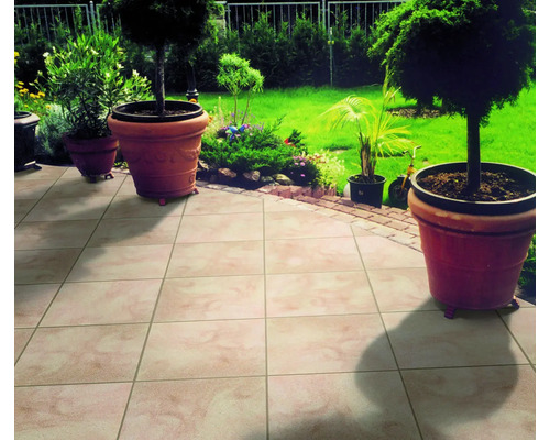 Beton Terrassenplatte iStone Basic ocker-gelb-rosè 40 x 40 x 4 cm