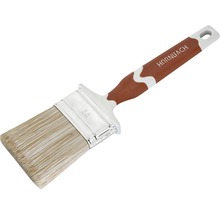 Flachpinsel mit braun-weißem Griff und Borsten