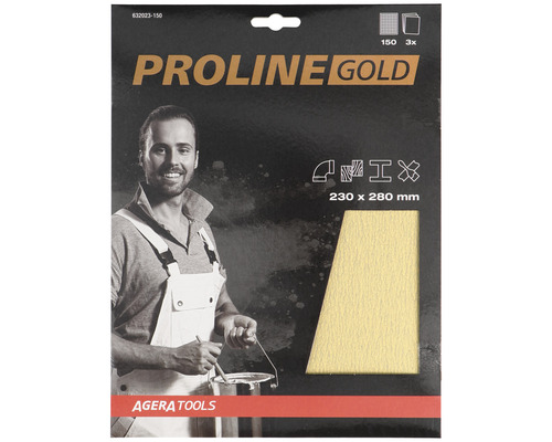 PROLINE GOLD Profi Schleifpapier P150 230x280 mm 3 Stück