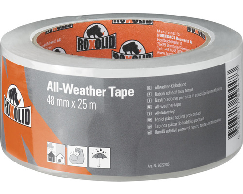 ROXOLID Allwetter Klebeband Reparaturband transparent 25 m x 48 mm Allwetter Klebeband, 48 mm x 25 m