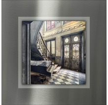 Wandbild mit dem Motiv eines Treppenhauses mit Piano