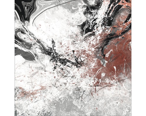 Metallbild Abstract Colourmix 98x98 cm Abstraktes Kunstwerk mit Farbmischungen und Texturen