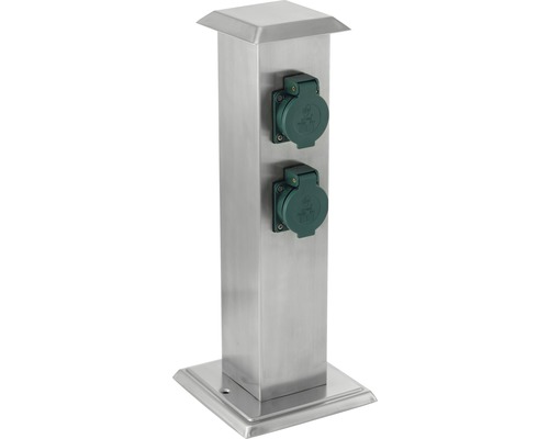 Gartensteckdose 4-fach IP44 edelstahl H 400 mm Gartensteckdose 4-fach IP44 edelstahl H 400 mm