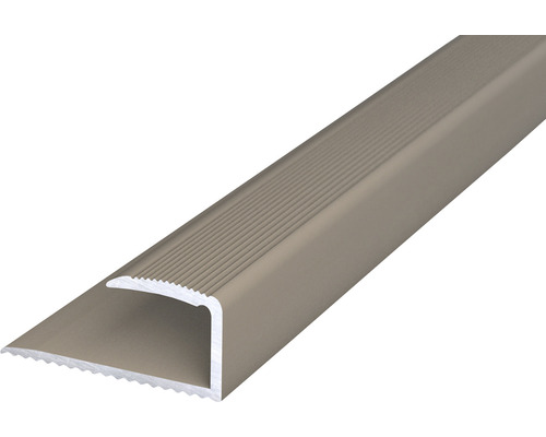 Einfassprofil 7-9 mm Alu Edelstahl matt 13x28x900mm Treppenkantenprofil aus Metall mit Riffelung