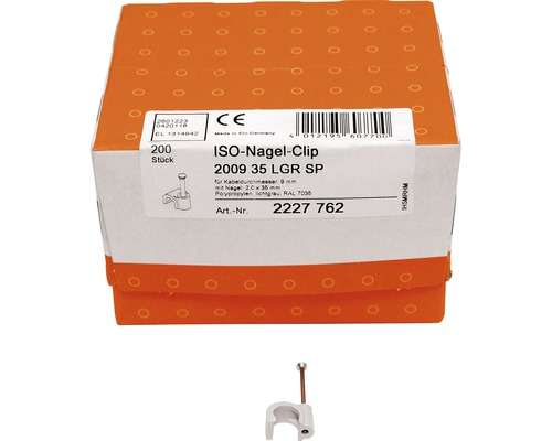 ISO Nagel Clips, 200 Stück, mit Nagel