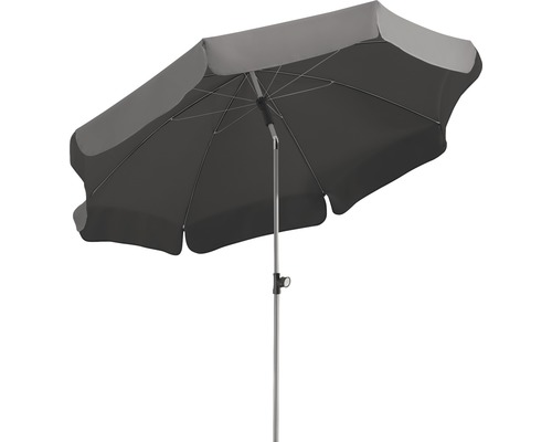 Balkonschirm Schneider Locarno Ø 200 cm H 220 cm anthrazit Grauer Sonnenschirm mit Metallständer für den Außenbereich
