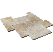 FLAIRSTONE Travertin Terrassenplatten Roma römischer Verband Set = 1,48 m²-thumb-1