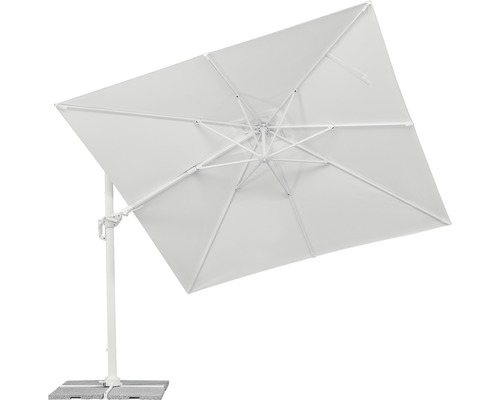 Quadratischer Ampelschirm mit Ständer für den Garten
