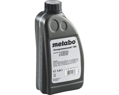 Metabo Kompressorenöl 100 in einer 1-Liter-Flasche