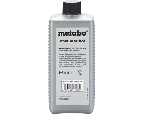 Metabo Pneumatiköl zur Schmierung von Druckluftwerkzeugen, 0,5 Liter Flasche