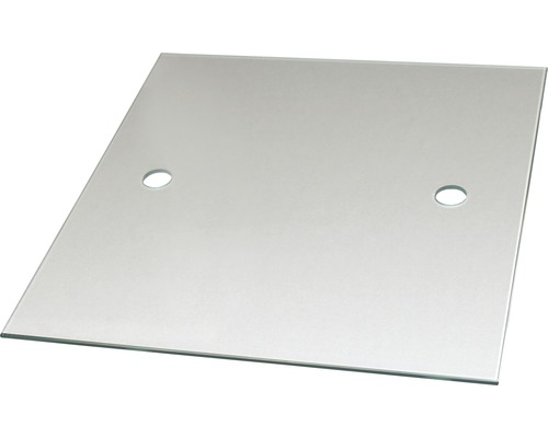 Quadratische Glasplatte mit zwei Bohrungen