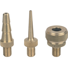 Set mit drei Adaptern für Luftpumpe aus Metall