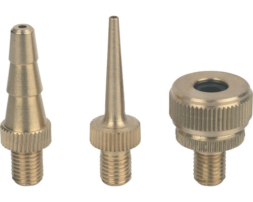 Set mit drei Adaptern für Luftpumpe aus Metall