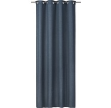 Blauer Vorhang mit Ösen zur Fensterdekoration