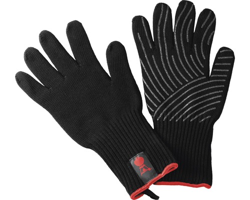 Weber Grillhandschuh-Set Ofenhandschuhe Backhandschuhe Kevlar S hitzebeständig bis 250 °C Material Außen 100% Aramid schwarz