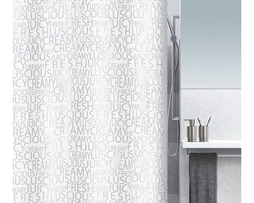 Duschvorhang spirella Buchstaben Silber Textil 180 x 200 cm
