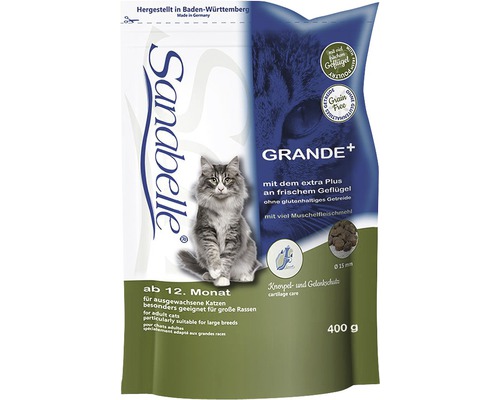 Sanabelle Grande Plus Katzenfutter für große Katzenrassen ab dem zwölften Monat in einer 400 Gramm Packung