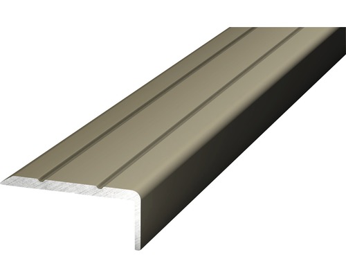 Prinz Winkelprofil selbstklebend edelstahl matt 24.5 x 10 x 1000 mm Treppenkantenprofil aus Metall mit Rillen