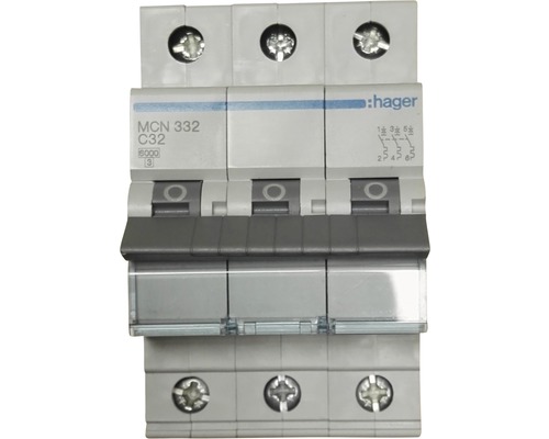 Hager MCN332 32A Leitungsschutzschalter C 3-polig