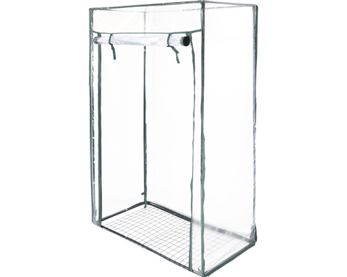 Gewächshaus mit transparenter Folie und Metallrahmen