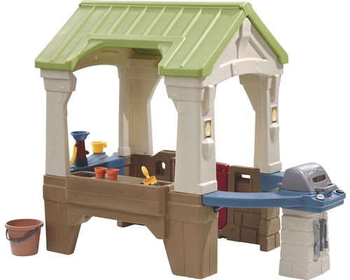 Spielhaus mit Garten- und Grillbereich für Kinder