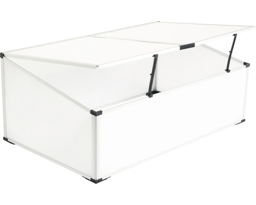 Frühbeetkasten mit geöffnetem Deckel