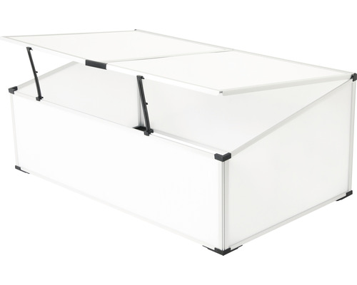 Frühbeetkasten mit geöffnetem Deckel