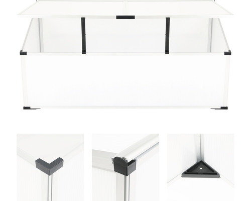 Frühbeet mit Aluminiumrahmen und Kunststoffplatten