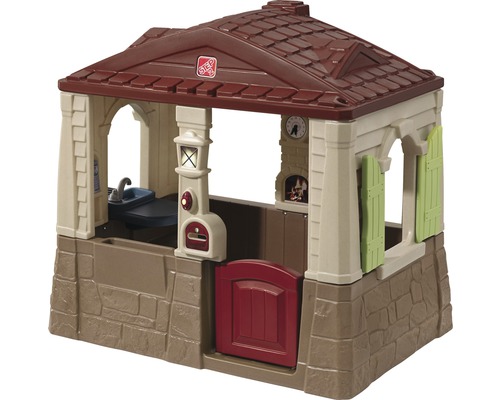 Spielhaus mit Küche, Ofen und Fensterläden für Kinder