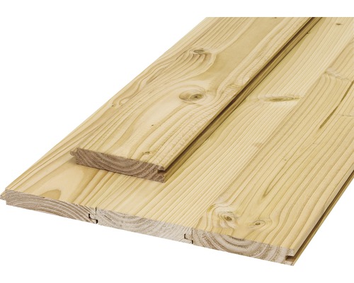 Nut und Federbrett Lärche roh C-Sortierung 2000 x 116 x 21 mm Profilholz aus Holz