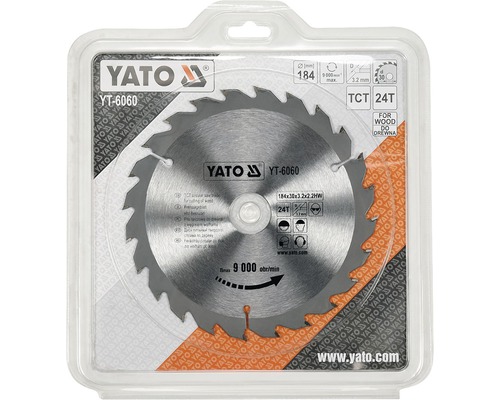 Yato Kreissägeblatt mit 184 Millimeter Durchmesser in Verpackung