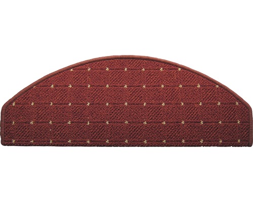 Stufenmatte Aachen halbrund rot 23,5x65x4,5 cm Halbrunde Treppenstufe mit Punktmuster