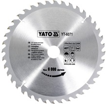 Yato Kreissägeblatt 250x30x3.2x2.2HW mit 40 Zähnen zum Schneiden von Holz.