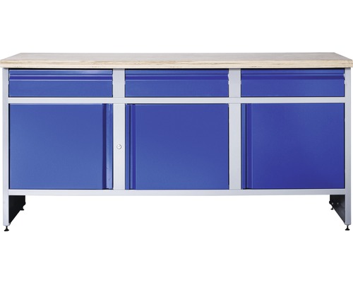 Werkbank Industrial A 4.0 1180 x 880 x 700 mm 1 Tür 9 Schubladen grau/blau  bei HORNBACH kaufen