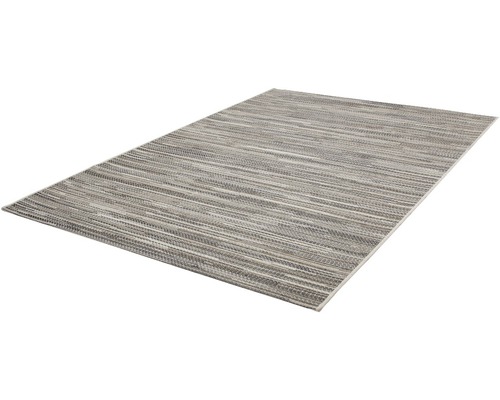 Grau-weißer Teppich mit Streifenmuster