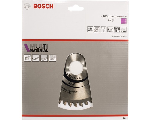 Bosch Sägeblatt Multi Material, Durchmesser 165 Millimeter