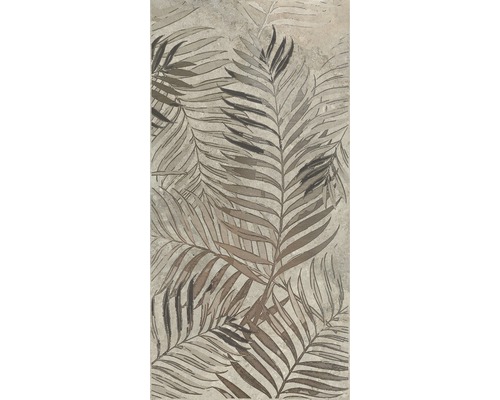 Feinsteinzeug Wand-Dekor-Fliese Bronze Fern 60 x 120 cm rek. Dekorative Fliese mit Blattmuster für Wand und Boden