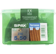 Spax Terrassenschrauben 5x50 Millimeter, 230 Stück, Edelstahlausführung A2, Rostfrei, Made in Germany