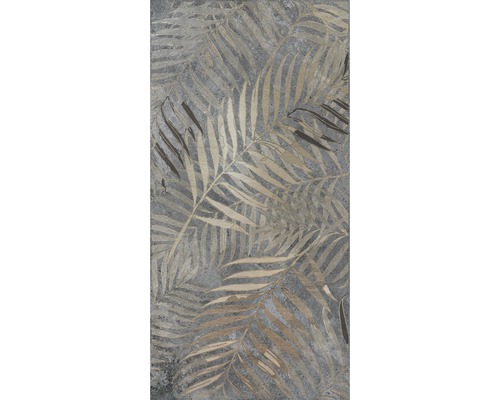 Feinsteinzeug Wand-Dekor-Fliese Golden Fern 60 x 120 cm rek.