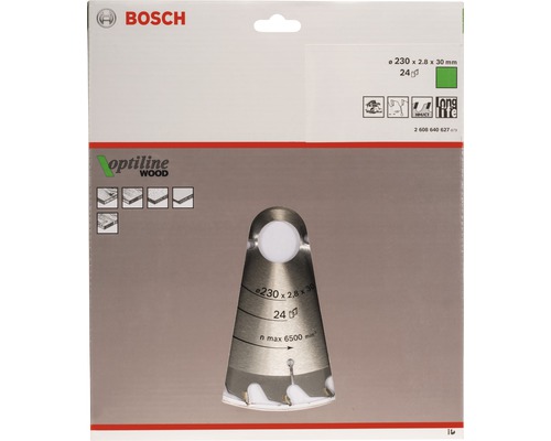 Bosch Optiline Wood Kreissägeblatt 230 x 2,8 x 30 Millimeter