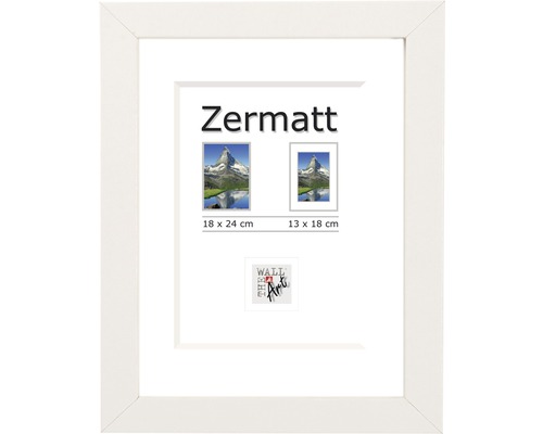 Bilderrahmen Holz Zermatt weiß 18x24 cm-0