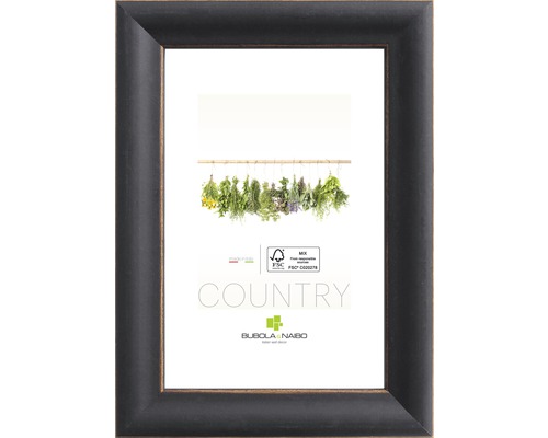 Portraitrahmen Holz Country schwarz braun 18x24 cm