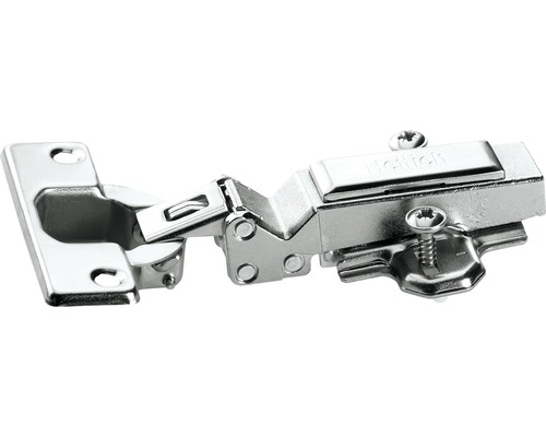 Einklips Topfscharnier Intermat W45 35 mm vernickelt für vorliegende Tür 2 Stück Hettich Logo Möbelscharnier