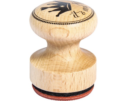 Holzstempel mit Kronenmotiv