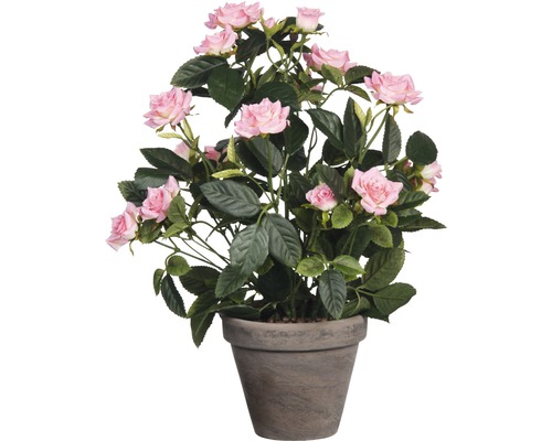 Kunstblume Rose | H 33 cm Ø rosa HORNBACH 25