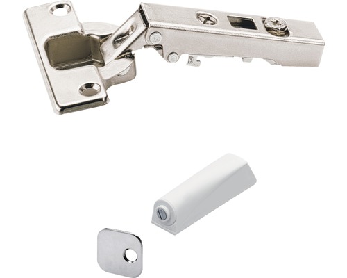 Anschraub Topfscharnier Set Push to open 35 mm weiß für vorliegende Tür